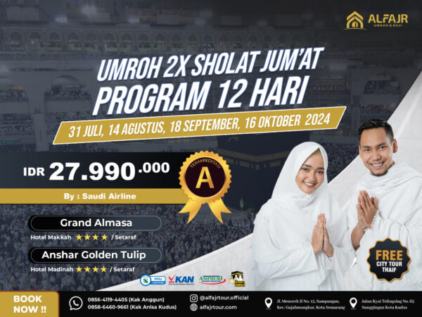 Umroh 2x Sholat Jum'at Program 12 Hari - Saudi Airline
