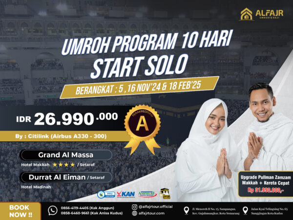 5 Nov - Umroh Start Solo - Citilink (10 Hari)